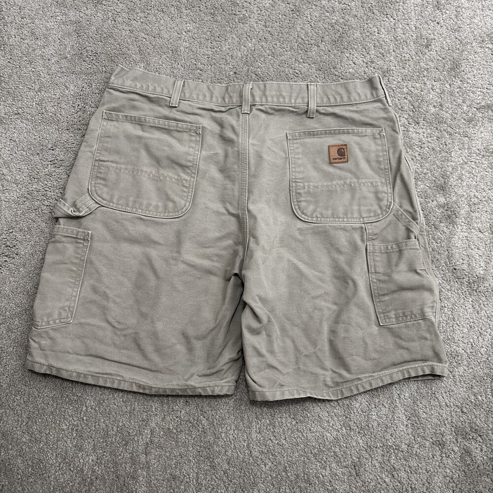 Vintage Carhartt Carpenter Duck Shorts B25 DES Utility Cargo Mens Size 38 - Picture 3 of 6
